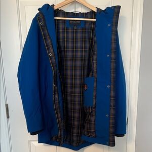 Pendleton Blue Raincoat with Plaid Lining
